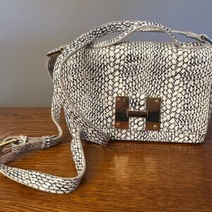 India Hicks The Lady P in black and White Snake Skin Leather